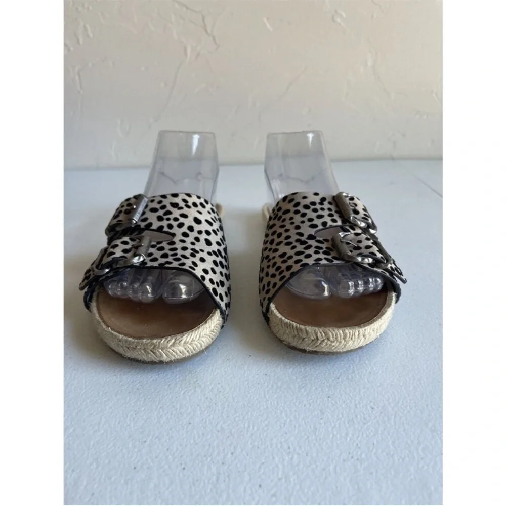 Blowfish Malibu Leopard Cheetah Espadrille Flat Slide Sandals Sz 7.5
